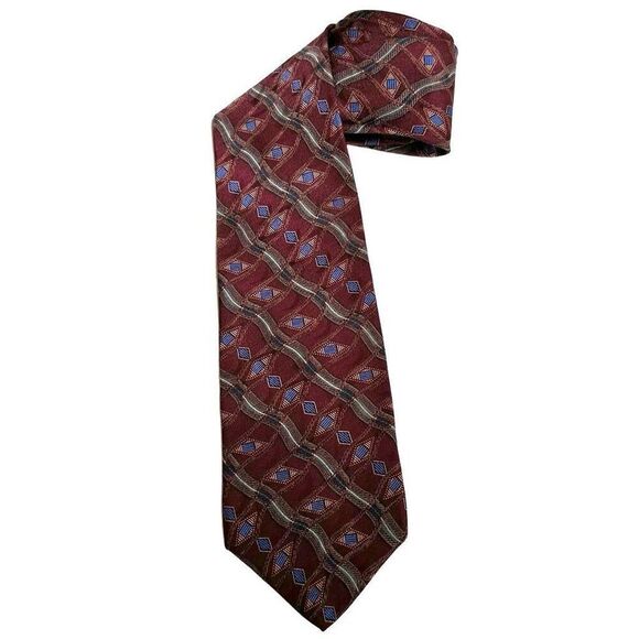 Cole Haan red and blue silk tie - Picture 1 of 9